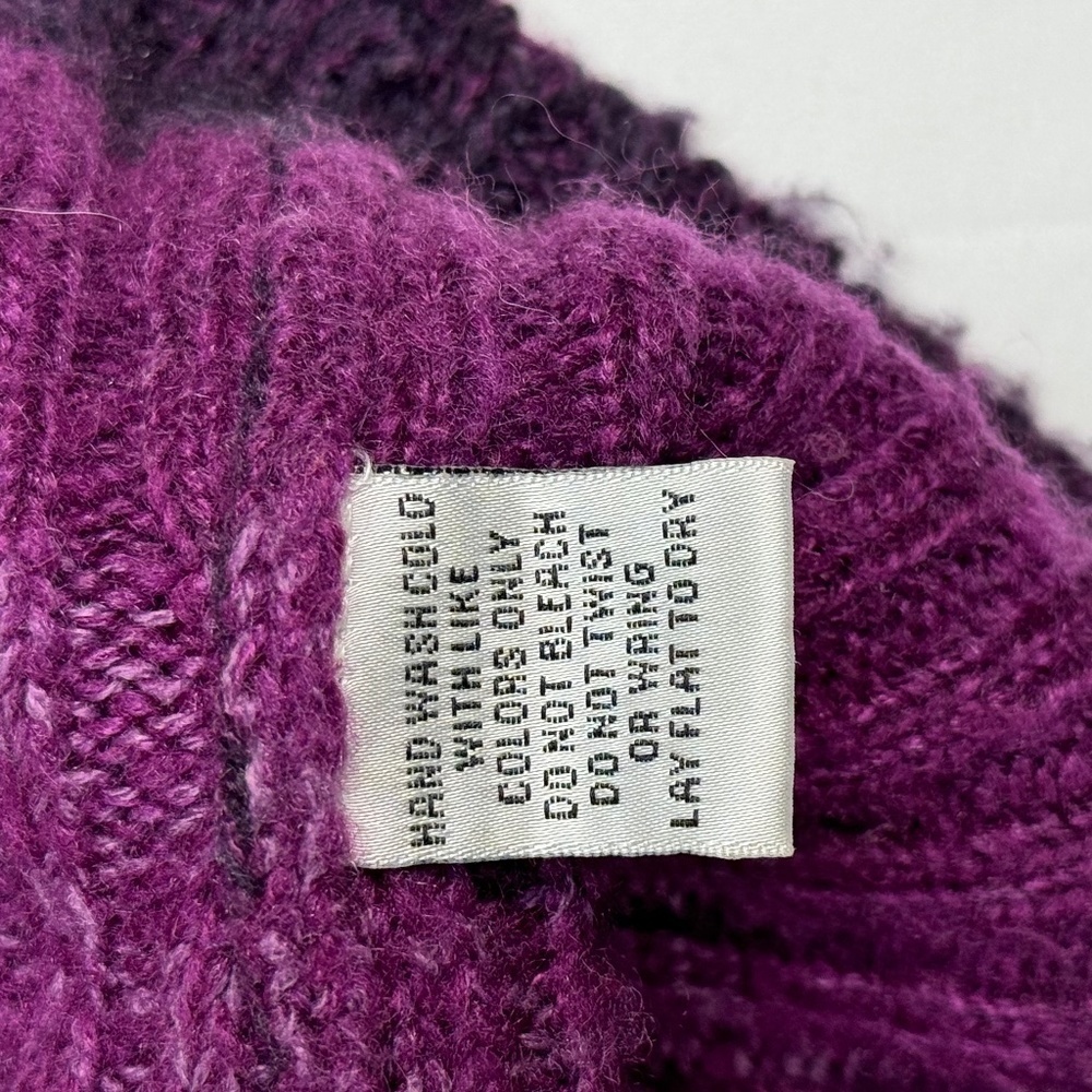 Allison Brittany Knit Surplice Sweater Womens Size S Purple Short Sleeve - Picture 5 of 8